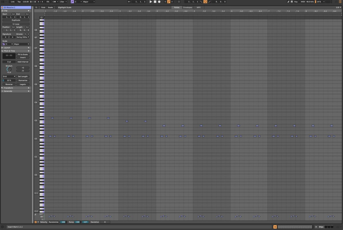 Creating the melody in the DAW