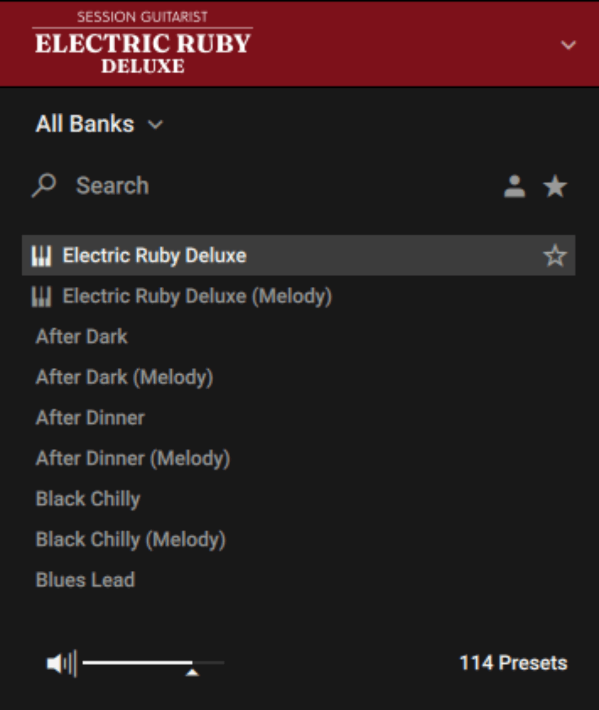 melody presets in electric ruby deluxe