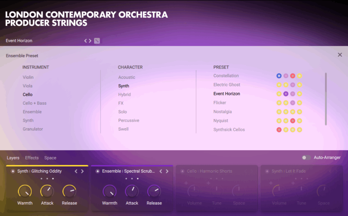 Preset Browser, LCO Producer Strings