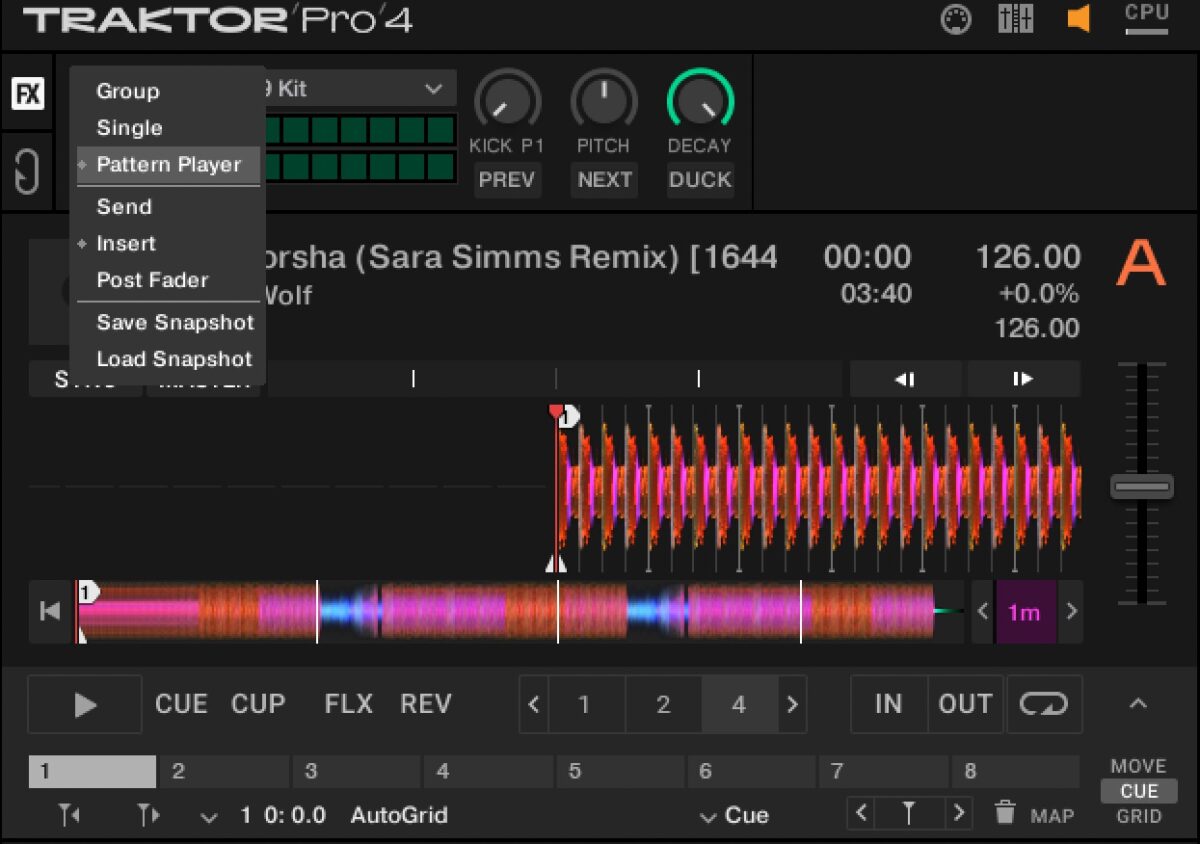 Selecting the Pattern Player