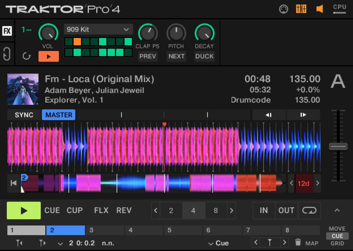 The Pattern Player on top of a track