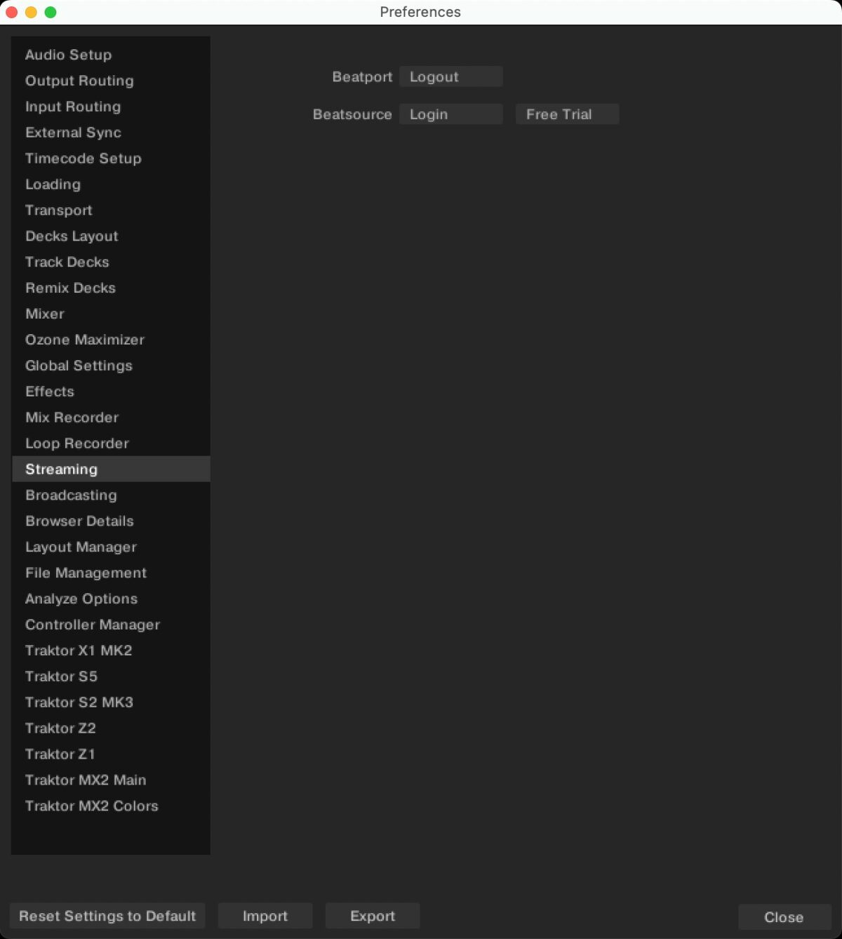 Streaming preferences