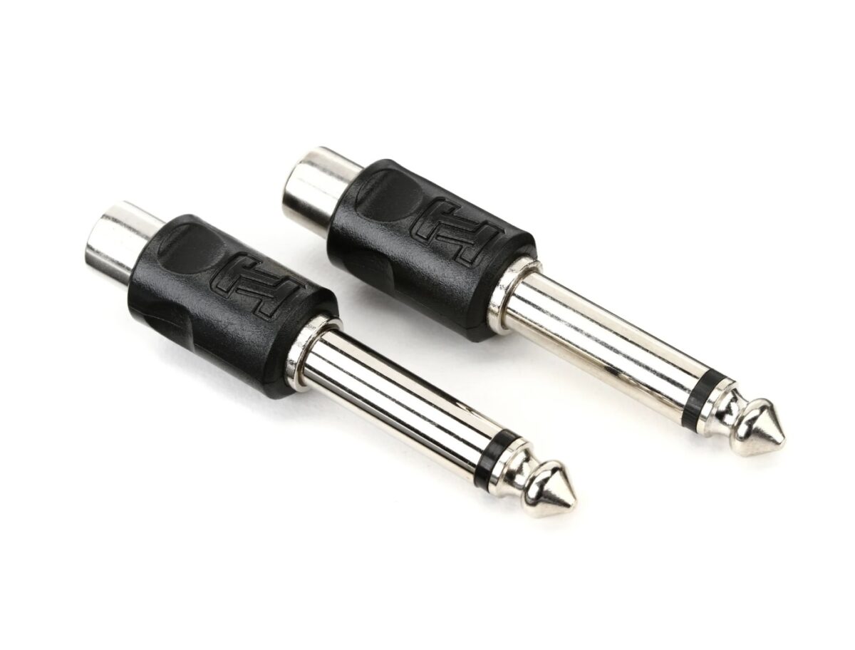 Hosa GPR-101 RCA Female to 1/4 inch TS Male Adapters