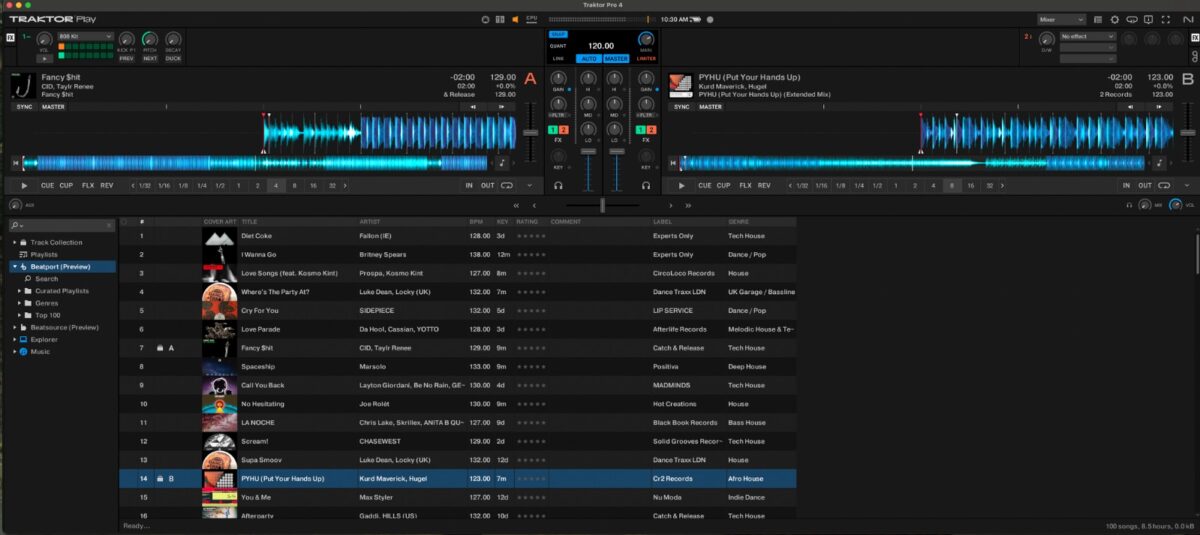 Beatport streaming on Traktor Play
