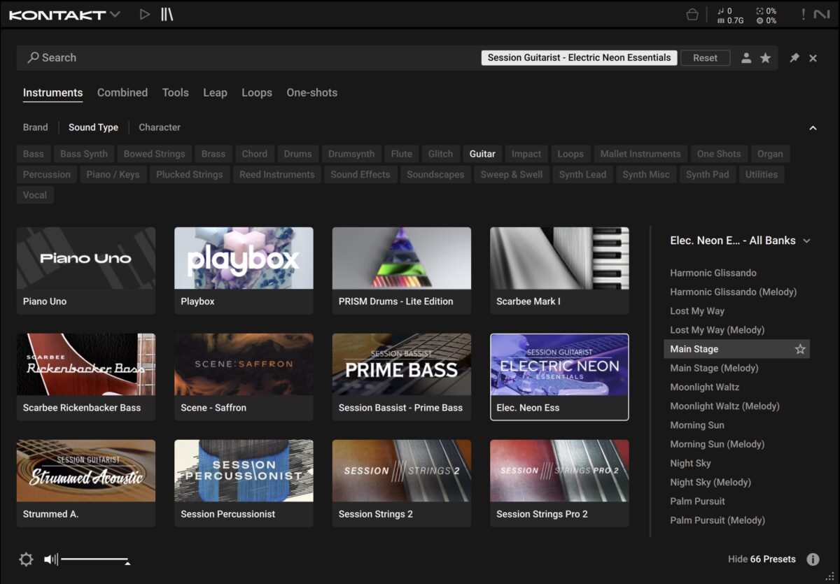 The Main Stage preset