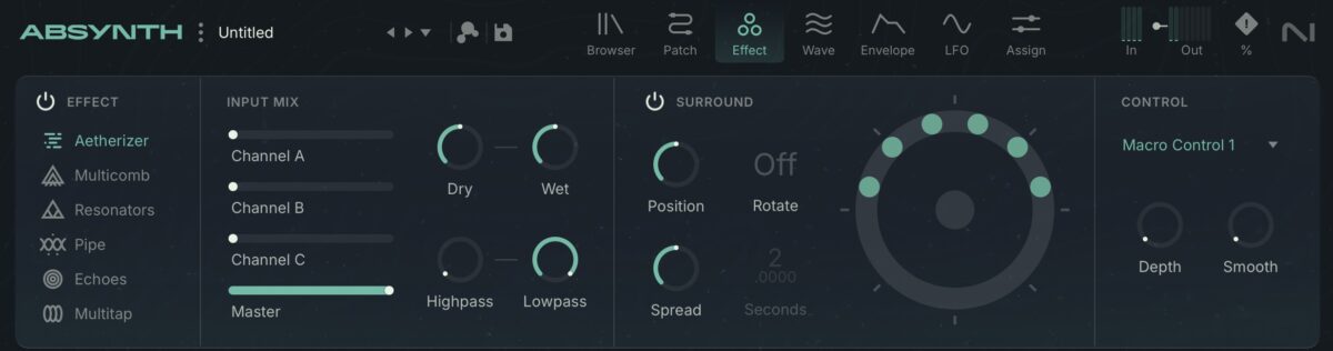 Activating the Surround section