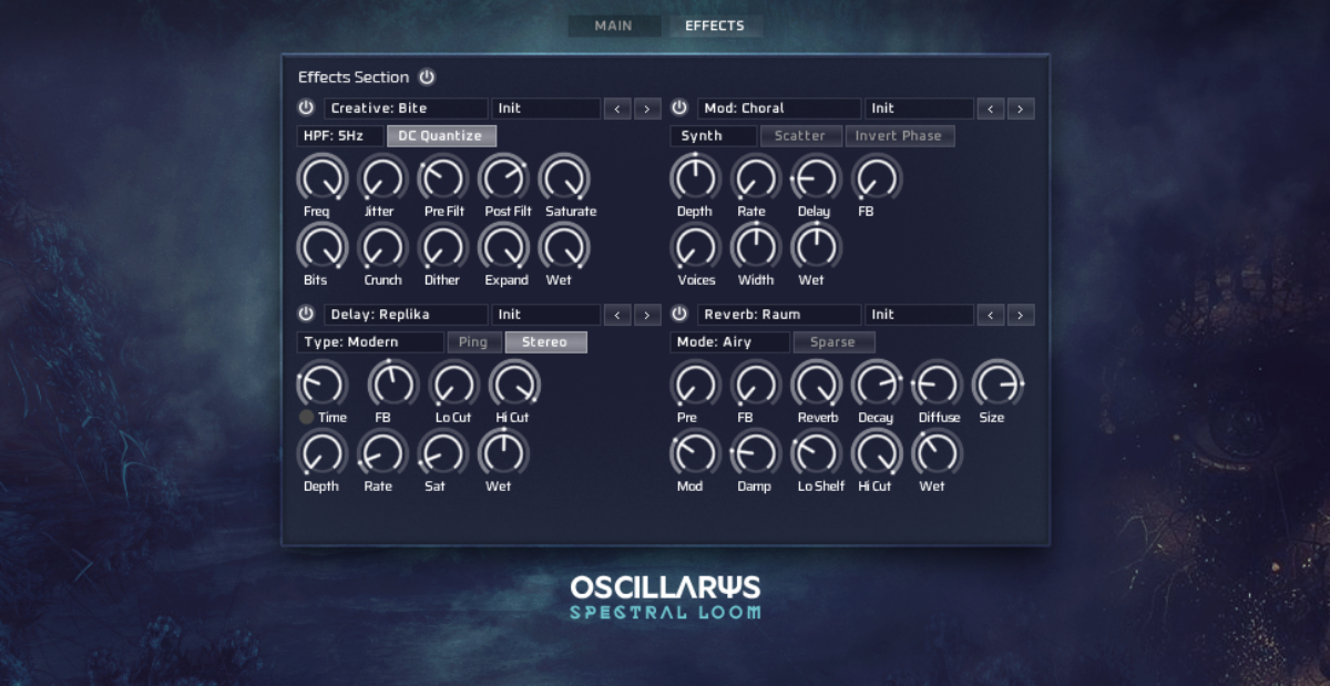 Oscillarys effects page
