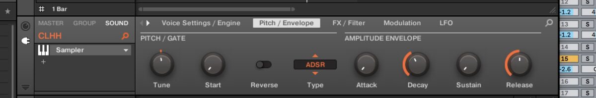 Pitch/Envelope in Maschine