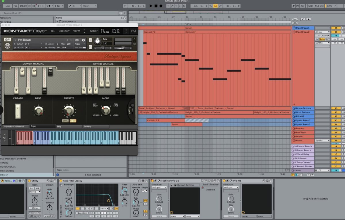 Testing out sounds in Kontakt